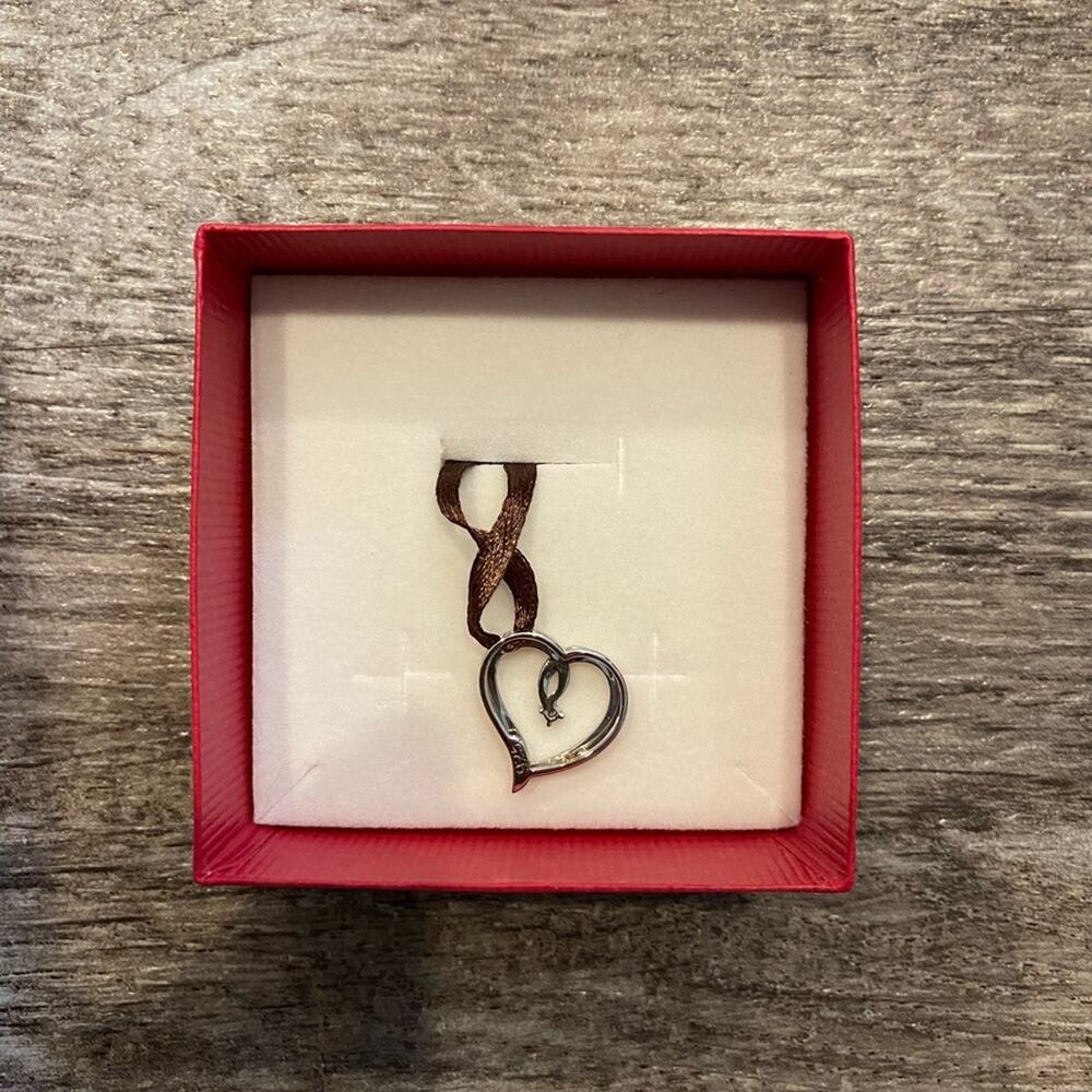 Angara Sterling Silver Diamond Heart Pendant NWT - Picture 5 of 10
